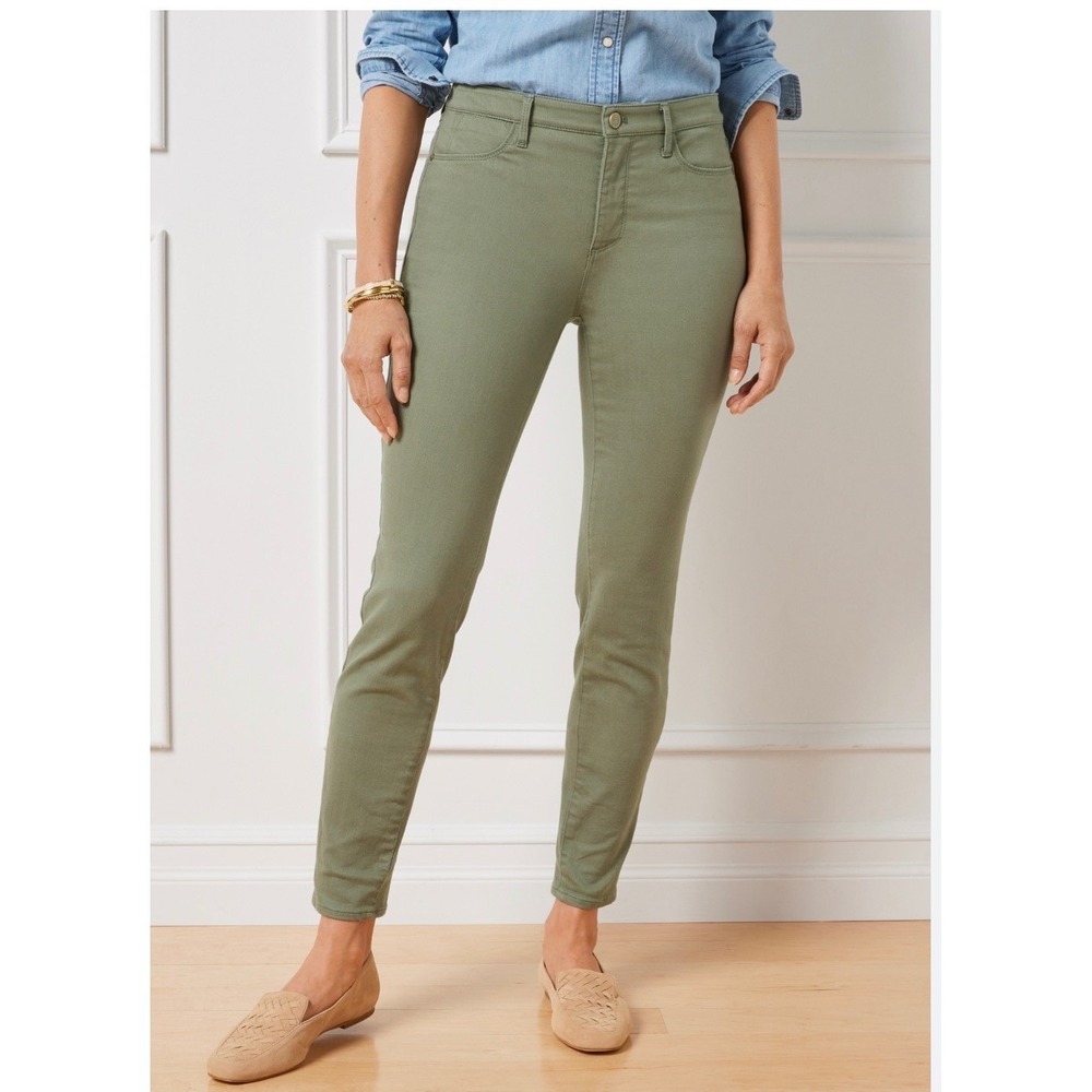 TALBOTS Jeggings Pants Olive Green Size 8 NEW Casual Ankle Comfort‎ Stretch